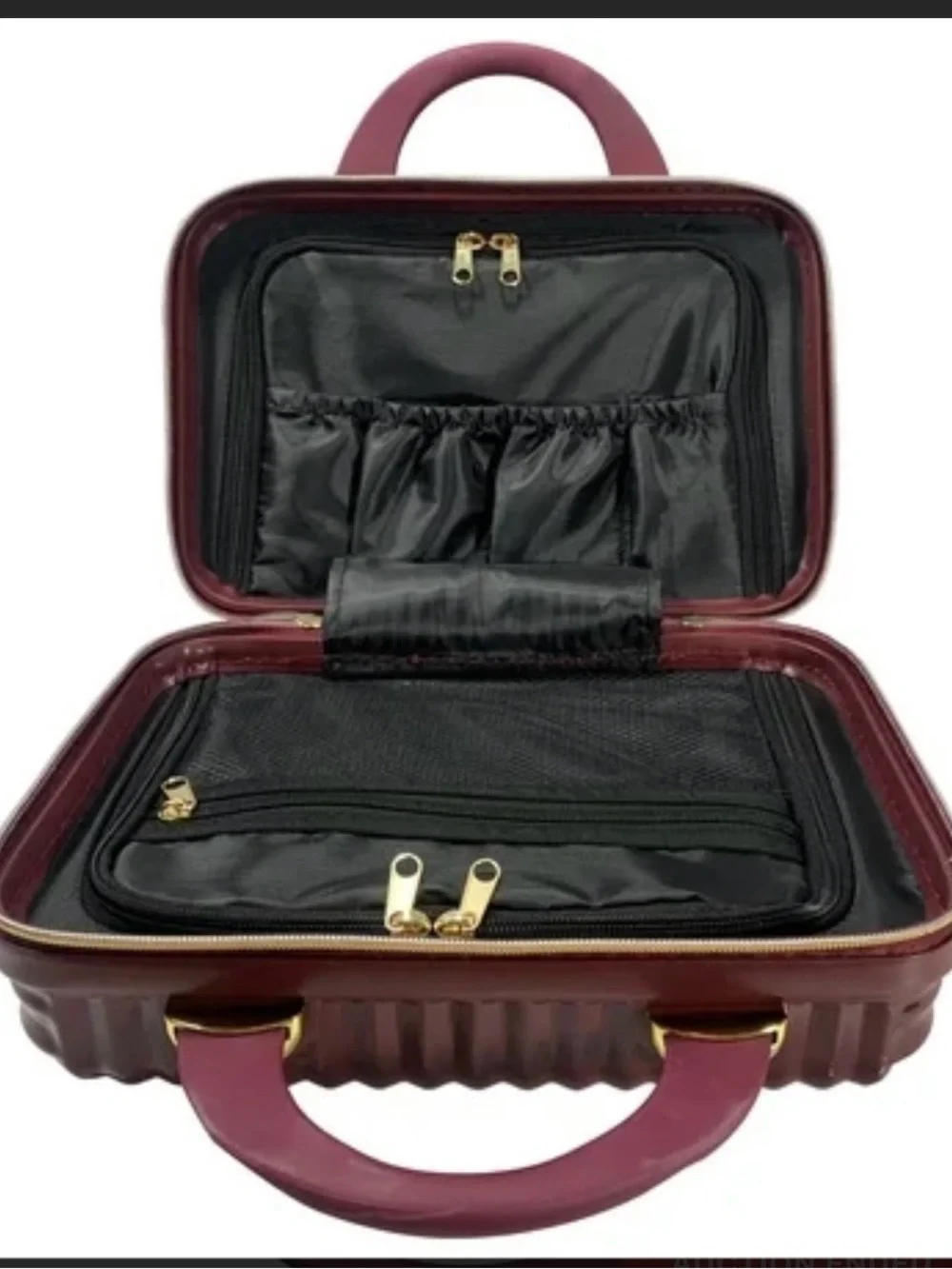 Women's Glossy Burgundy Top-Handle Bag